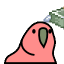 flying money parrot Slack emoji