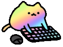 rainbow cat typing fast Slack emoji