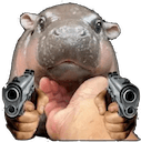 moo deng pointing guns Slack emoji