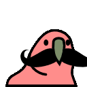 mustache parrot Slack emoji