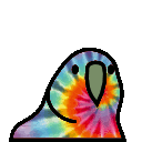 tie dye parrot Slack emoji