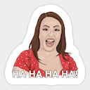 woman red ha ha laugh Slack emoji