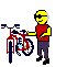 dancing biker Slack emoji