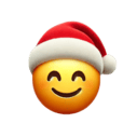 smiling face santa hat Slack emoji