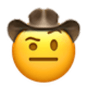raised eyebrow cowboy Slack emoji
