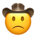slightly frowning cowboy Slack emoji