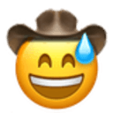 sweat smile cowboy Slack emoji
