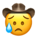 disappointed relieved cowboy Slack emoji