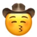 kissing closed eyes cowboy Slack emoji