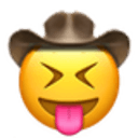 stuck out tongue closed eyes cowboy Slack emoji