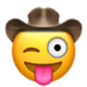 stuck out tongue winking cowboy Slack emoji