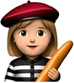 mime girl holding baguette Slack emoji