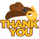 cowboy thank you tips hat Slack emoji