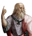 this pointing plato Slack emoji