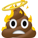 holy shit on fire Slack emoji