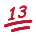 number 13 underline red Slack emoji