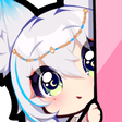 blue white fox hair Slack emoji