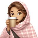 woman cozy hug mug Slack emoji