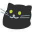 meow black cat Slack emoji