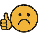 sad thumbs up Slack emoji
