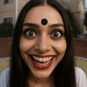 big eyes black dot Slack emoji