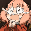anime girl tears hands Slack emoji