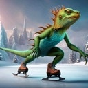 lizard on ice Slack emoji