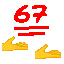67 double underlined pointing left Slack emoji