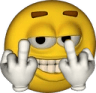 double middle finger fu Slack emoji
