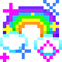 pixel rainbow Slack emoji