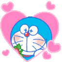doraemon hearts valentines Slack emoji