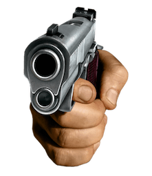 gun pointing left Slack emoji