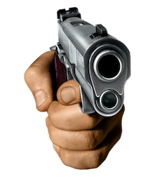 gun pointing right Slack emoji