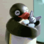 pingu hugging stuffed toy Slack emoji