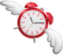 clock with wings Slack emoji