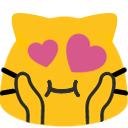 meow puffyhearteyes Slack emoji