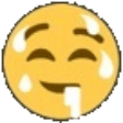 smug tear drool Slack emoji