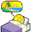 dreaming vacation Slack emoji