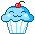 cupcake blue Slack emoji