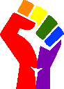 rainbow raised fist Slack emoji