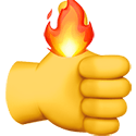 thumb on fire Slack emoji