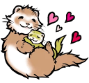 ferret cuddle Slack emoji
