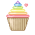 rainbow cupcake Slack emoji