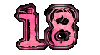 pink number 18 glitch Slack emoji