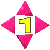 pink arrow number one Slack emoji
