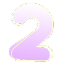 number 2 blue shadow Slack emoji
