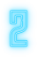 blue number two Slack emoji