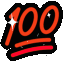 red 100 mark exclaim Slack emoji
