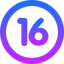 number 16 glow gradient Slack emoji