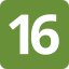 number 16 green square Slack emoji